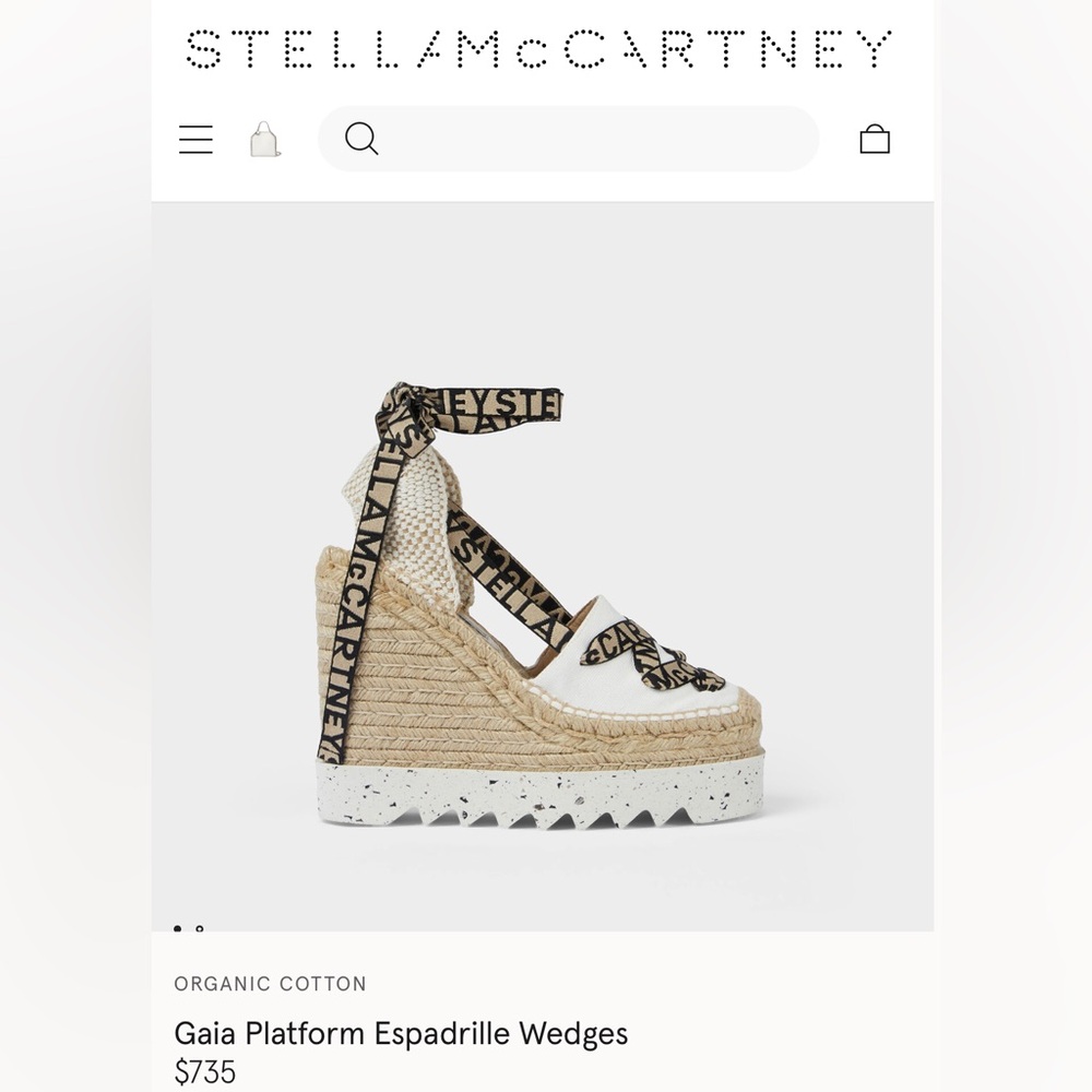 Brand new never worn Stella McCartney Gaia Platform Espadrille Wedges